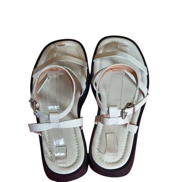 Madewell Womens Sandals Sz 9 M Comfort Summer Dune Leather Double-Strap Platform - Picture 6 of 16